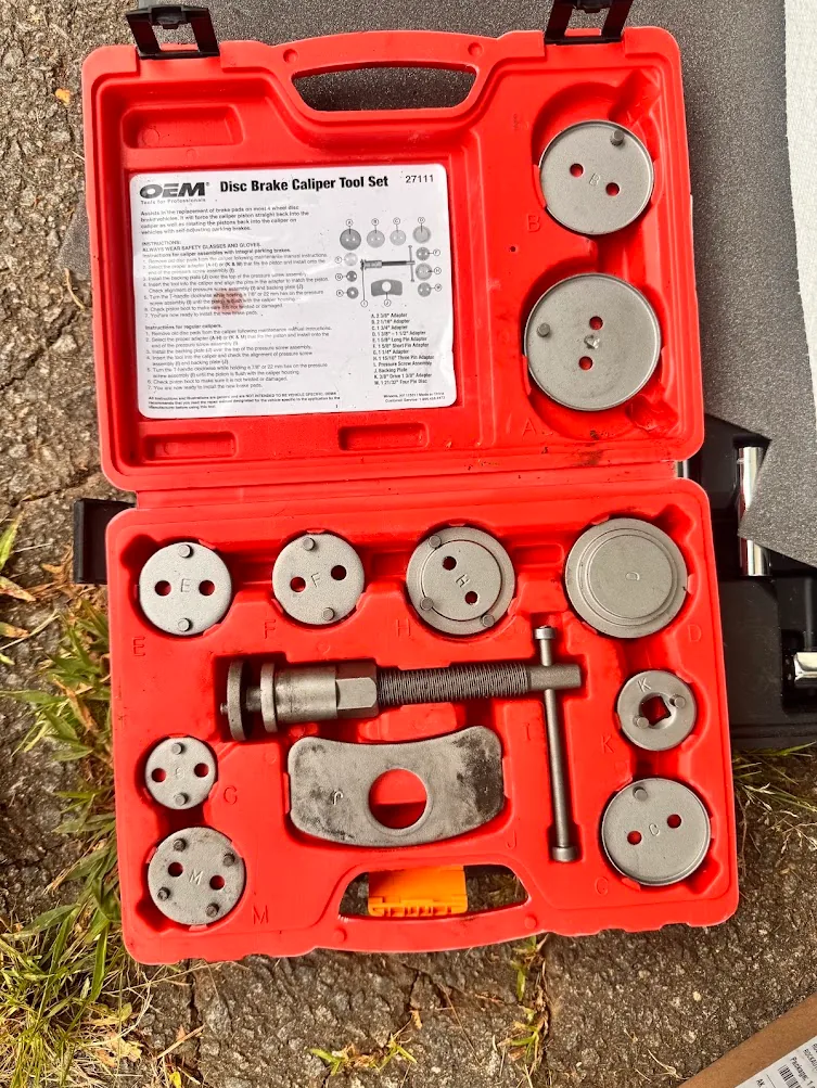 OEMTOOLS 27111 brake caliper compression tool set opened