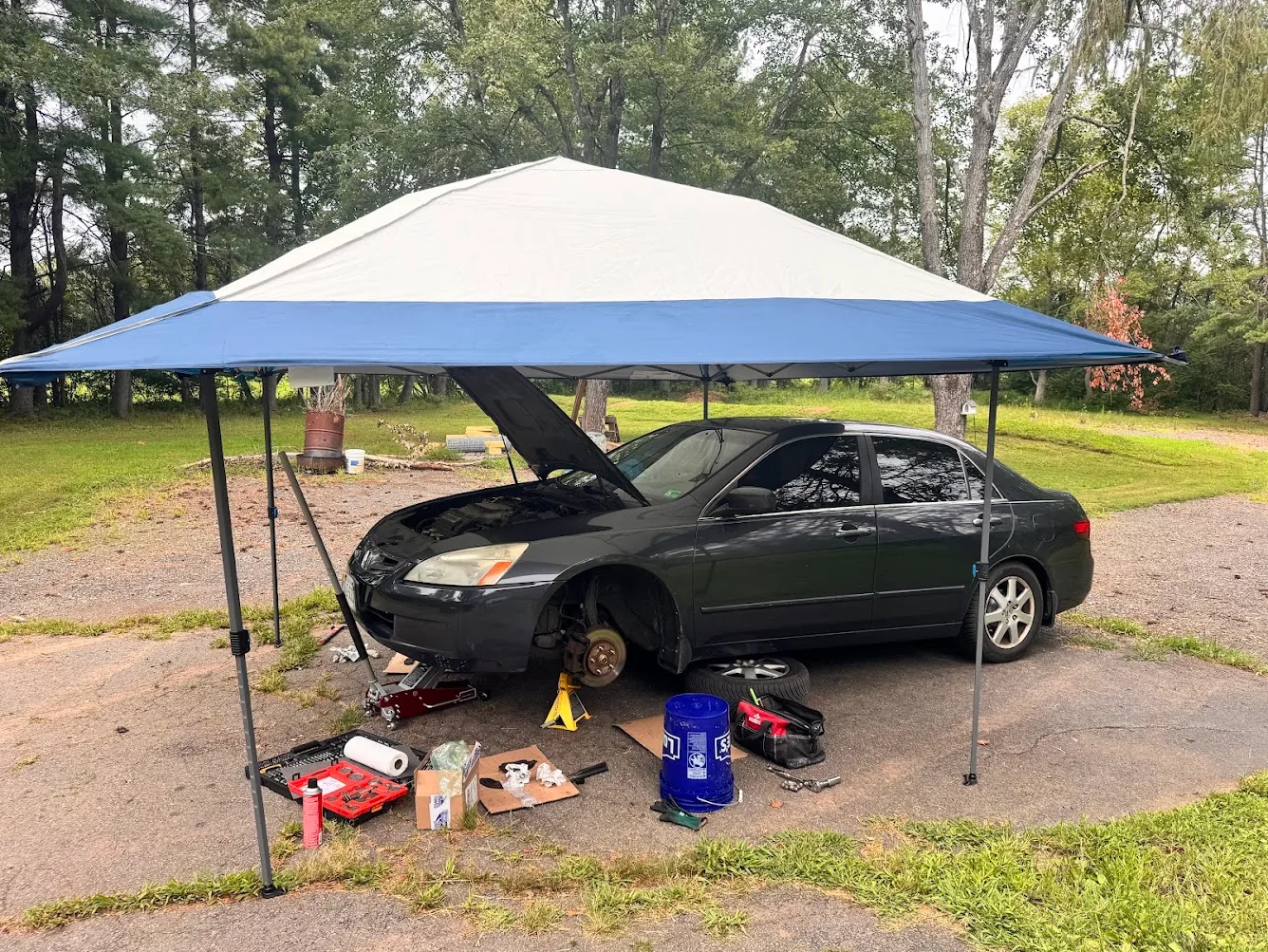2005 Honda Accord EX V6 front brake pad replacement