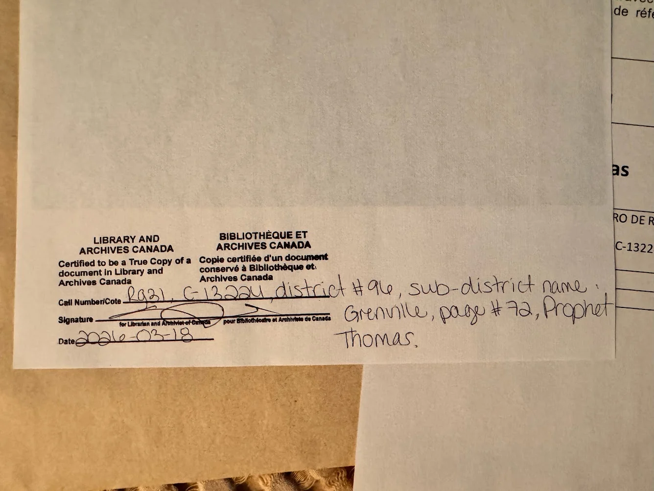 Library and Archives Canada certified true copy stamp