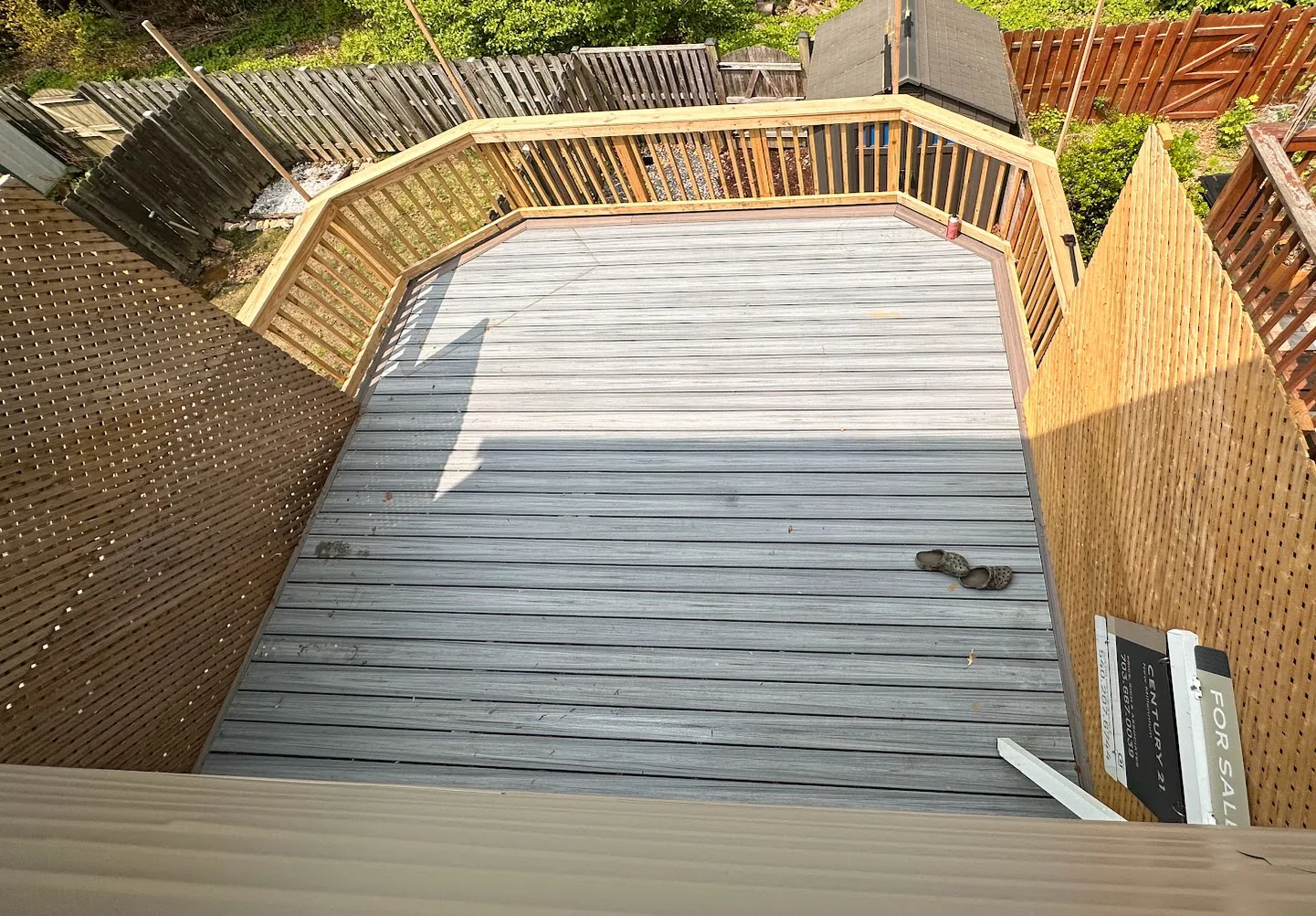 Completed composite deck viewed from above