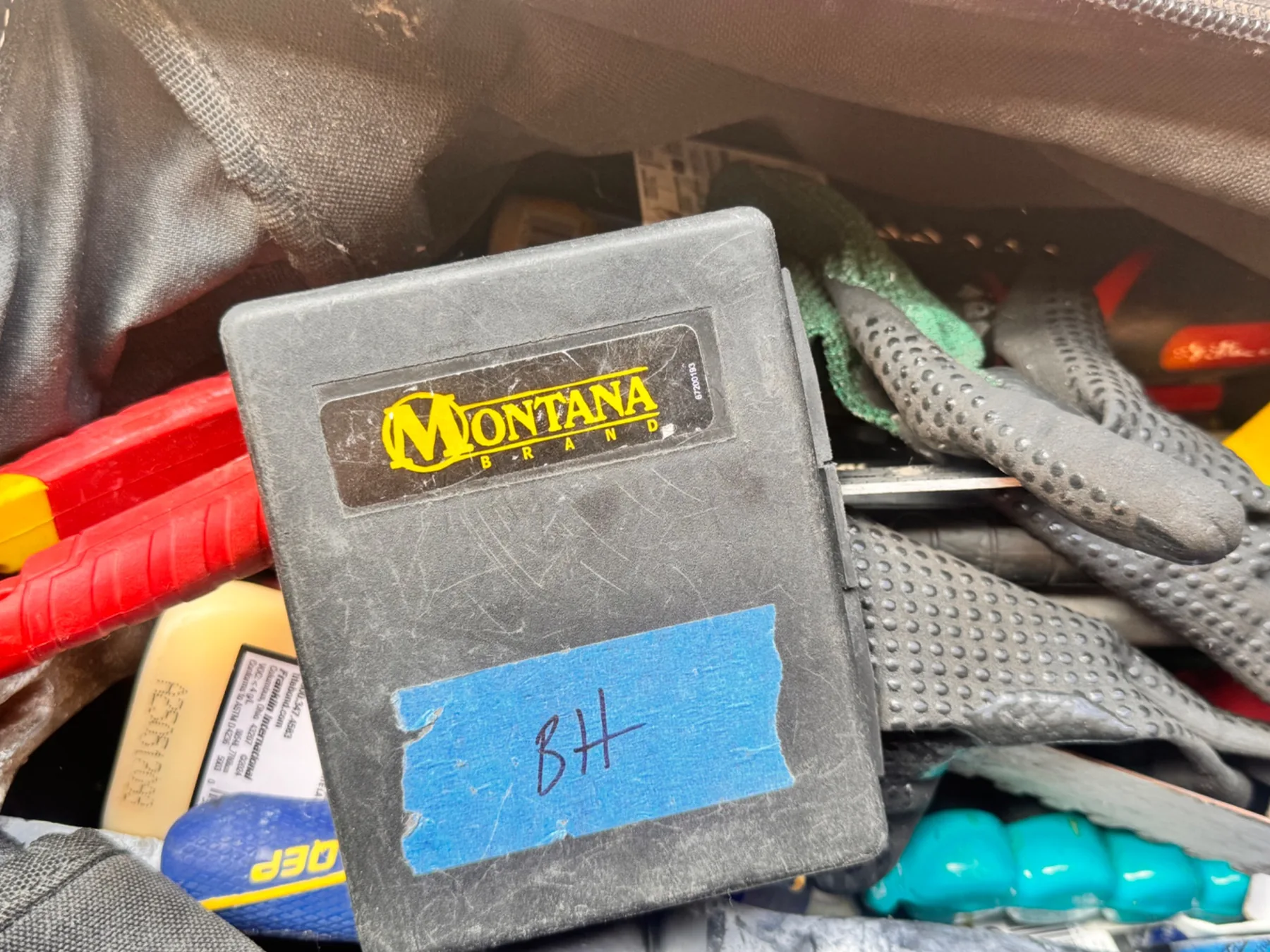 Montana Brand drill-bit case in a working tool bag