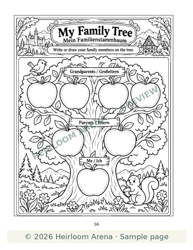 Watermarked preview of page 56: My Family Tree